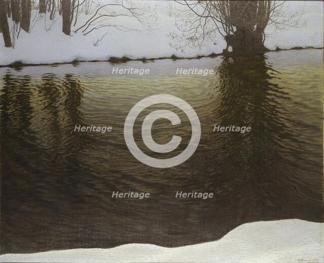 Winter Evening by a River , 1907.