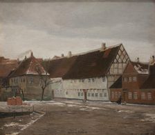 Winter Evening in Ribe, Jutland, 1892. Creator: Johan Rohde