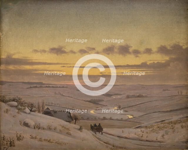 Winter evening, Susåen, 1838-1910. Creator: Frederik Vermehren.
