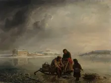 Winter Fishing in Front of Turku, 1872. Creator: Robert Wilhelm Ekman