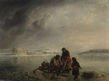 Winter Fishing in Front of Turku, 1872. Creator: Robert Wilhelm Ekman