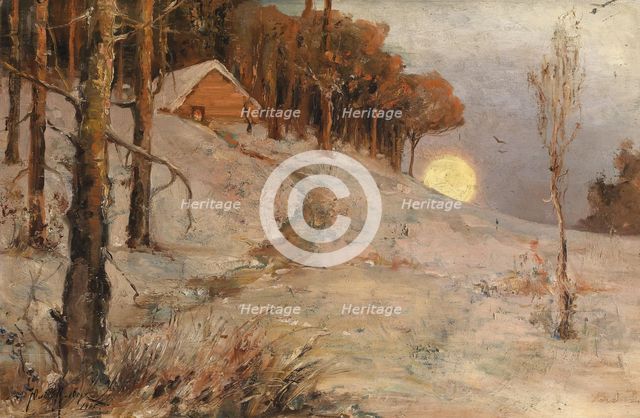 Winter Forest In A Rays Of Evening Sun, 1902. Artist: Klever, Juli Julievich (Julius), von (1850-1924)