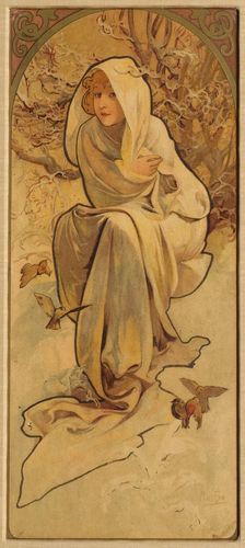 Winter (From the Series Les Saisons), c. 1900. Creator: Mucha, Alfons Marie (1860-1939)