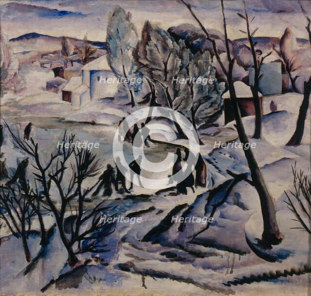 Winter. Frozen Pond, 1923-1924. Artist: Kravchenko, Alexei Ilyich (1889-1940)