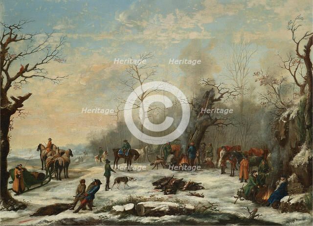 Winter Hunt, Mid of the 19th cen. Artist: Anonymous  