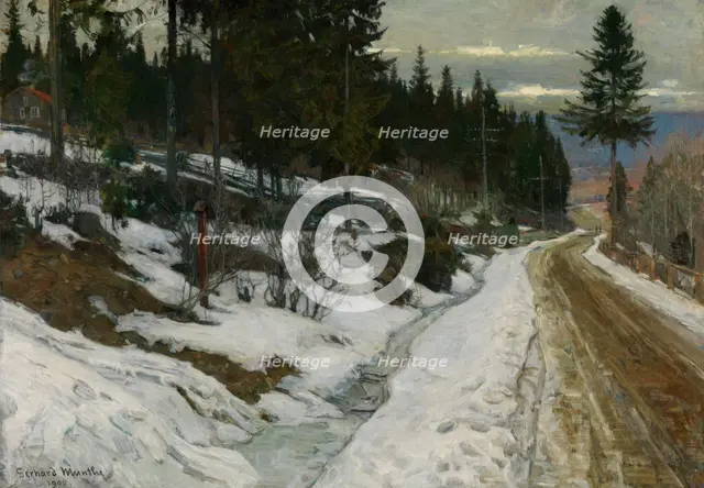 Winter in Nittedal, 1905. Creator: Gerhard Munthe.