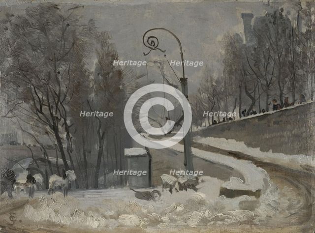 Winter in Paris, probably 1880. Creator: Christian Skredsvig.