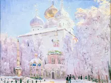 Winter in the Trinity Sergius Lavra in Sergiev Posad c1910. Artist: Nikolay Dubovskoy