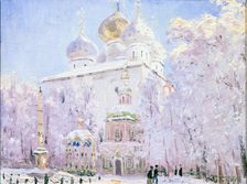 Winter in the Trinity Sergius Lavra in Sergiev Posad c1910. Artist: Nikolay Dubovskoy