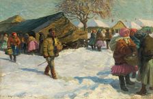 Winter in the village, 1919. Creator: Teodor Jozef Mousson