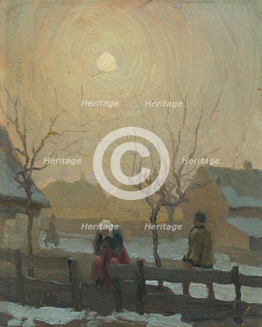 Winter in the village, c1923. Creator: Teodor Jozef Mousson.