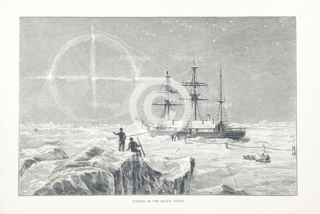 Winter in the Arctic Ocean, 1882.  Creators: Walter William May, Edward Whymper.