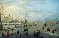 Winter Landscape 1630-1634. Artist: Hendrick Avercamp