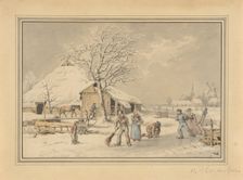 Winter landscape, 1794-1854. Creator: Haatje Peters Oosterhuts
