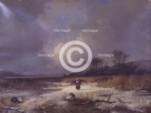 Winter landscape, 1848. Creator: Frederik Rohde.