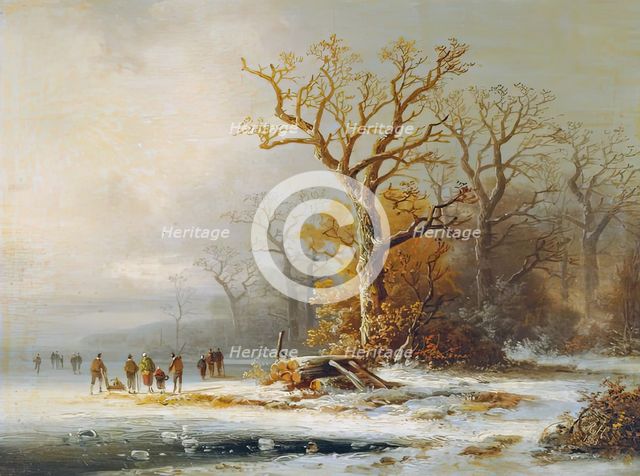 Winter landscape, 1853. Creator: Remigius Adrianus Haanen.