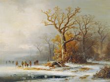 Winter landscape, 1853. Creator: Remigius Adrianus Haanen