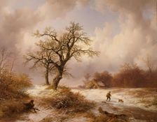 Winter landscape, 1853. Creator: Remigius Adrianus Haanen
