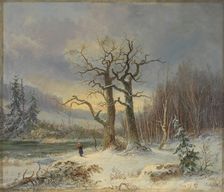 Winter landscape, 1870. Creator: Charles XV, King of Sweden