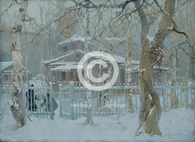 Winter landscape, 1915. Creator: Stepan Fedorovic Kolesnikov.