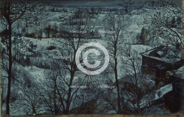 Winter landscape, 1917. Artist: Brodsky, Isaak Izrailevich (1884-1939)