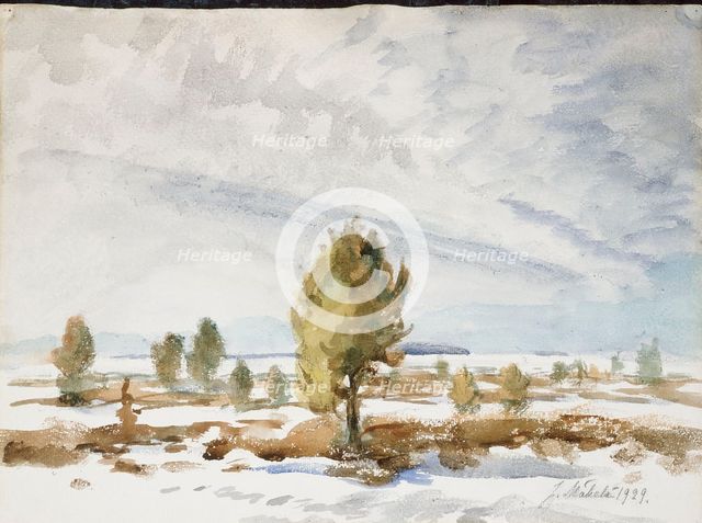 Winter Landscape, 1929. Creator: Juho Makela.