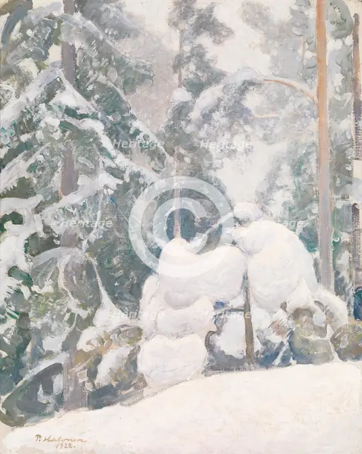 Winter landscape, 1922. Artist: Halonen, Pekka (1865-1933)