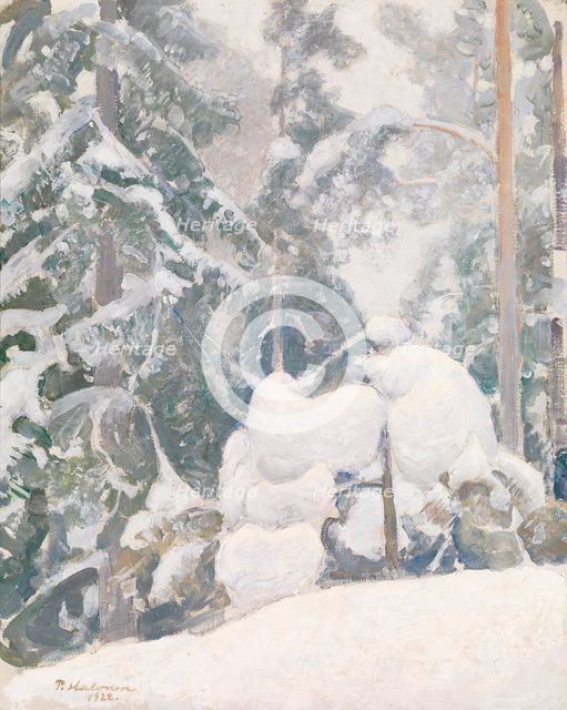 Winter landscape, 1922. Artist: Halonen, Pekka (1865-1933)