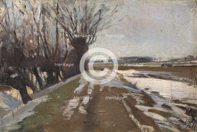 Winter Landscape. Utterslev near Copenhagen, 1887. Creator: Albert Gottschalk.