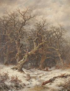 Winter landscape (winter forest), 1883. Creator: Remigius Adrianus Haanen