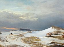 Winter landscape with Northern Zealand character, 1841. Creator: Johan Thomas Lundbye