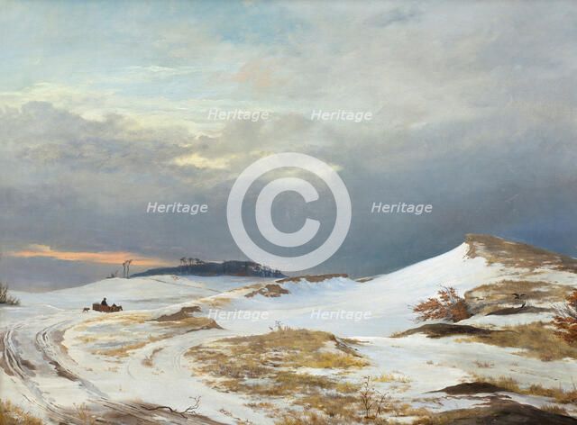 Winter landscape with Northern Zealand character, 1841. Creator: Johan Thomas Lundbye.