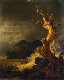 Winter Landscape with a Dead Tree, 1670. Creator: Jacob van Ruisdael