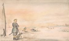 Winter Landscape with a Hunter and his Dog, n.d.. Creator: Hendrick Avercamp