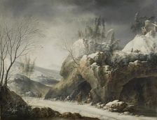 Winter Landscape with a Peasant Family, 1750. Creator: Francesco Foschi