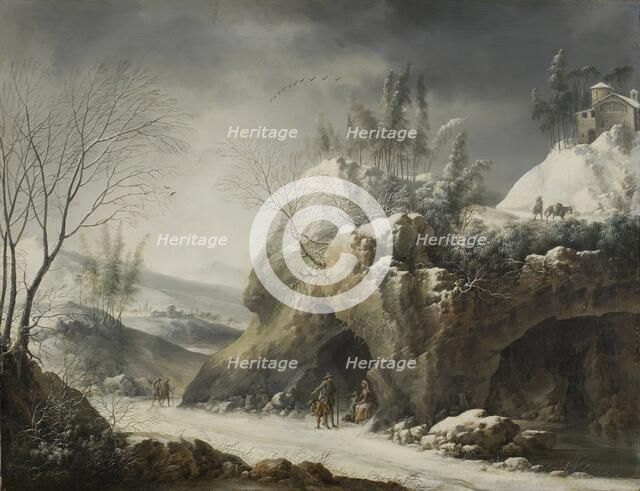 Winter Landscape with a Peasant Family, 1750. Creator: Francesco Foschi.