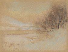 Winter landscape with a river, 1898-1899. Creator: Ladislav Mednyanszky