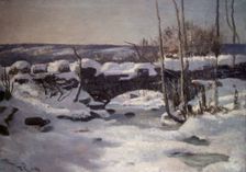 Winter Landscape with Bridge, 1904. Creator: Fredrik Jonas Lucian Botfield Collett