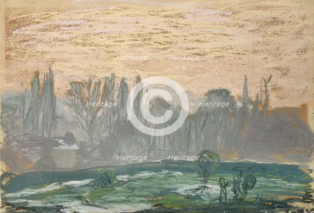 Winter Landscape with Evening Sky. Artist: Monet, Claude (1840-1926)