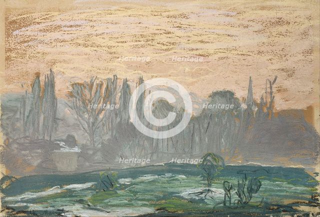 Winter Landscape with Evening Sky. Artist: Monet, Claude (1840-1926)