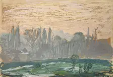 Winter Landscape with Evening Sky. Artist: Monet, Claude (1840-1926)