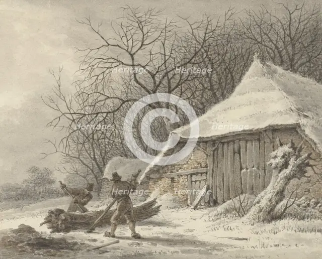 Winter landscape with farm at the Voorbroek in Terborg, 1788-1835. Creator: François Joseph Pfeiffer.