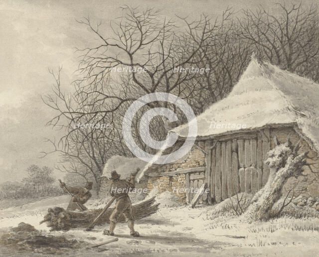 Winter landscape with farm at the Voorbroek in Terborg, 1788-1835. Creator: François Joseph Pfeiffer.
