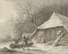 Winter landscape with farm at the Voorbroek in Terborg, 1788-1835. Creator: François Joseph Pfeiffer