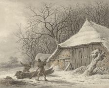 Winter landscape with farm at the Voorbroek in Terborg, 1788-1835. Creator: François Joseph Pfeiffer