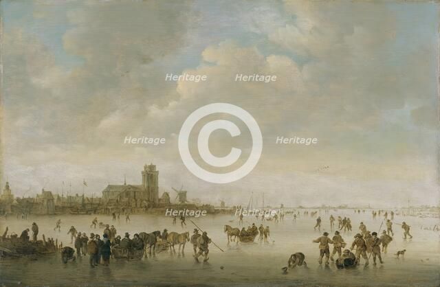 Winter Landscape with Figures on Ice, 1643. Creator: Jan van Goyen.