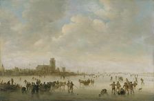 Winter Landscape with Figures on Ice, 1643. Creator: Jan van Goyen