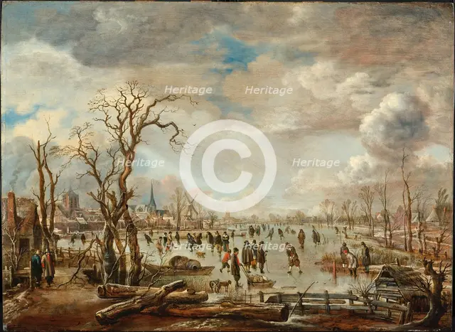 Winter Landscape with Ice pleasures, c. 1655. Artist: Neer, Aert, van der (1603-1677)