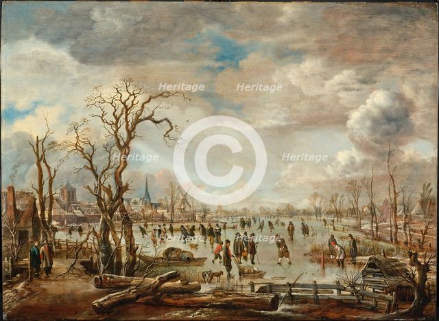 Winter Landscape with Ice pleasures, c. 1655. Artist: Neer, Aert, van der (1603-1677)
