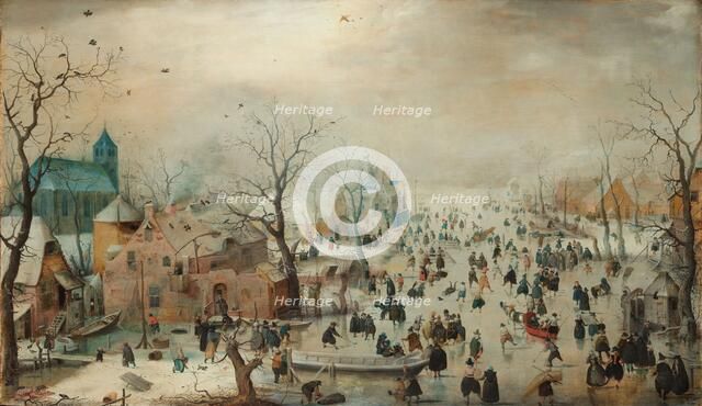 Winter Landscape with Ice Skaters, c.1608. Creator: Hendrick Avercamp.